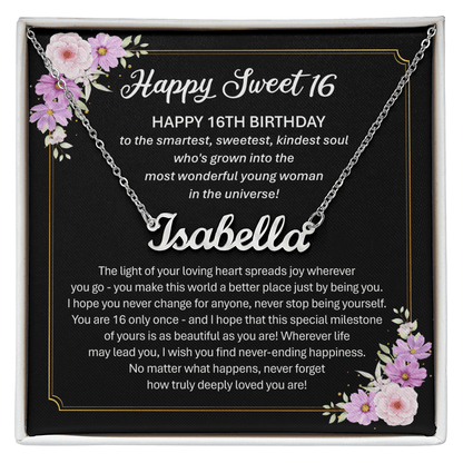 Sweet 16 Gift - Custom Name Necklace