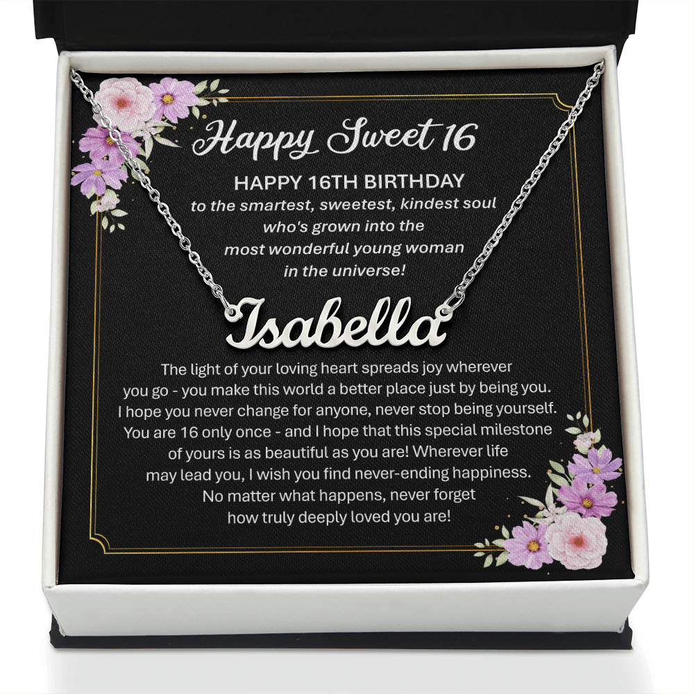 Sweet 16 Gift - Custom Name Necklace