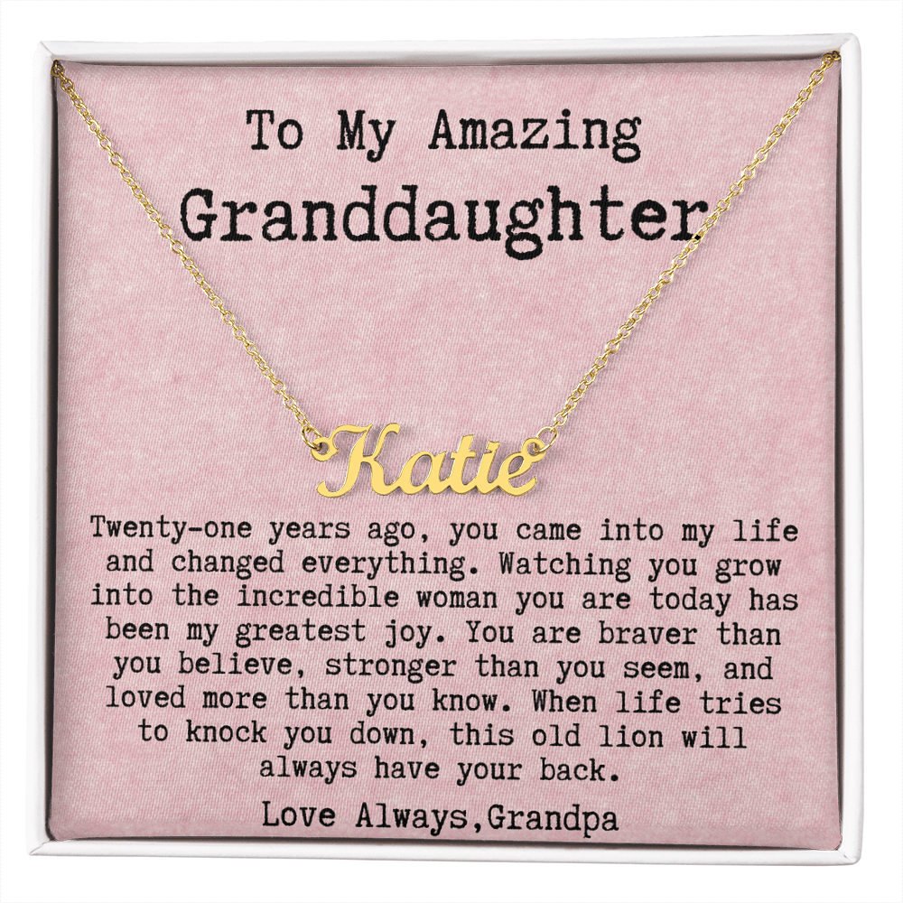 Personalized 21st Birthday Gift from Grandpa - Custom Name Necklace
