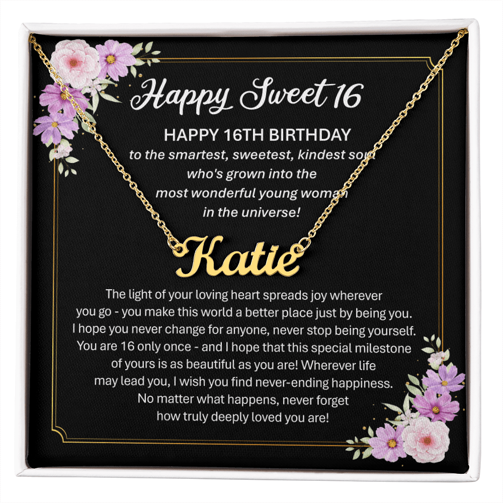 Sweet 16 Gift - Custom Name Necklace