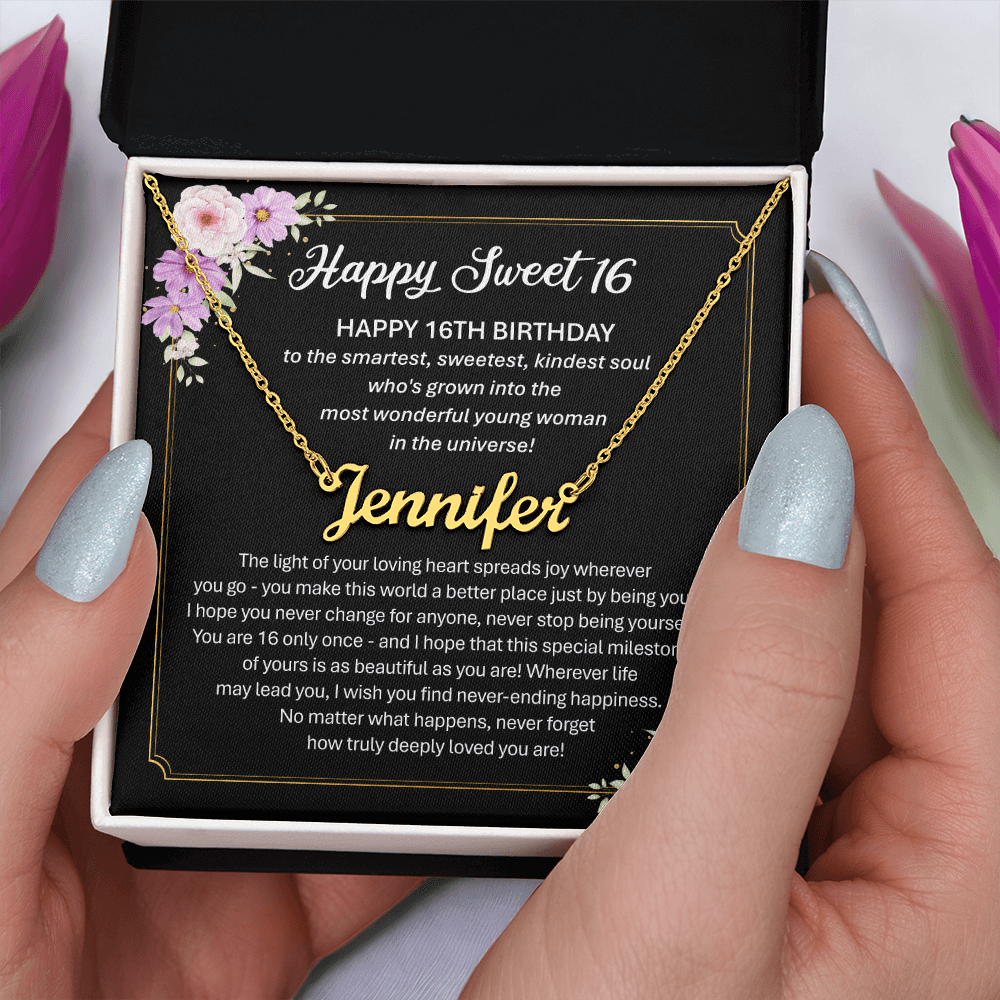 Sweet 16 Gift - Custom Name Necklace