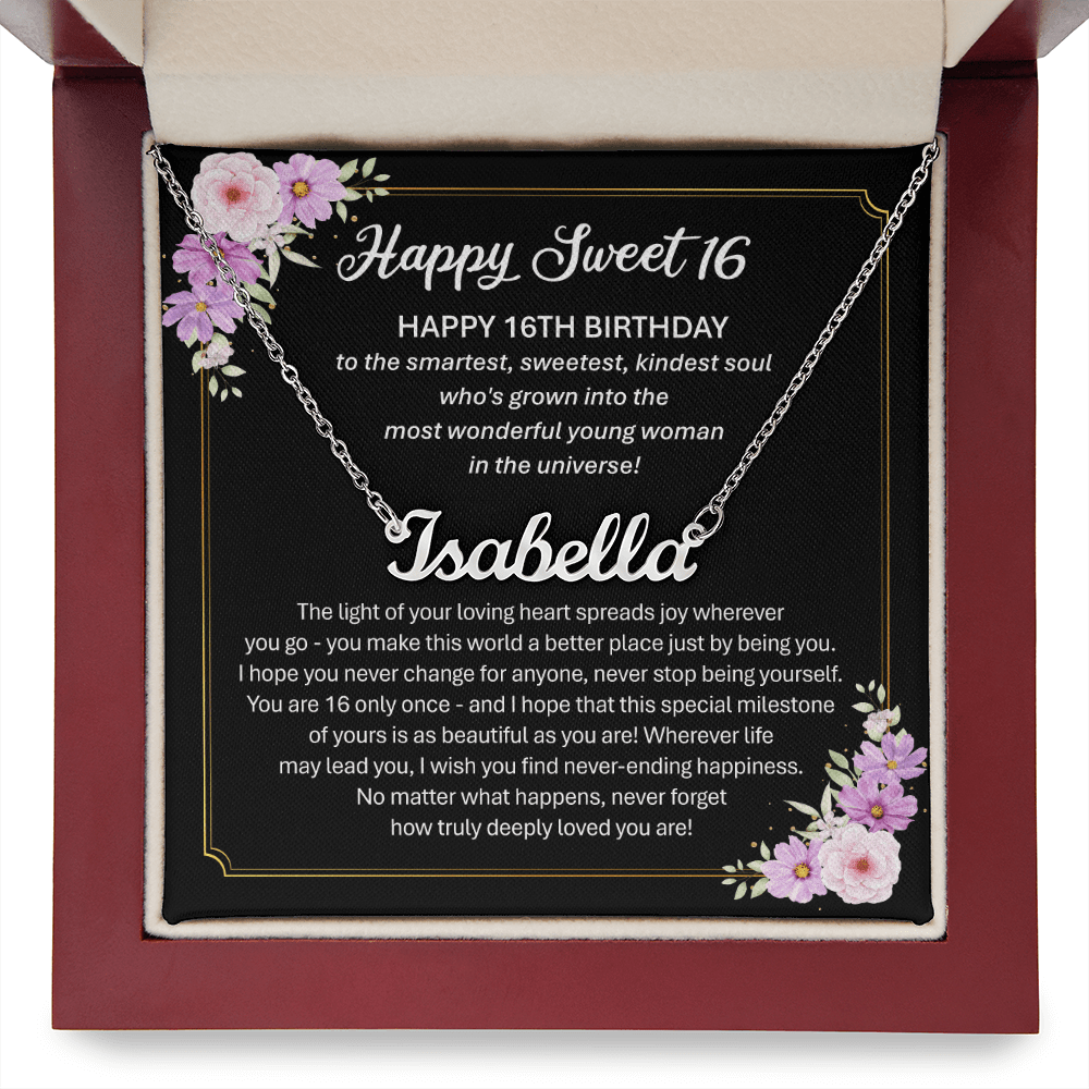 Sweet 16 Gift - Custom Name Necklace
