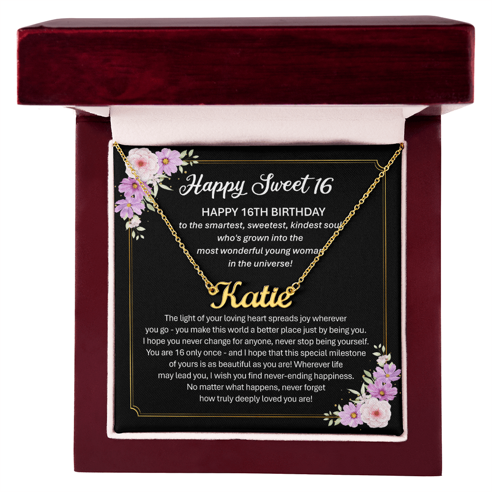 Sweet 16 Gift - Custom Name Necklace