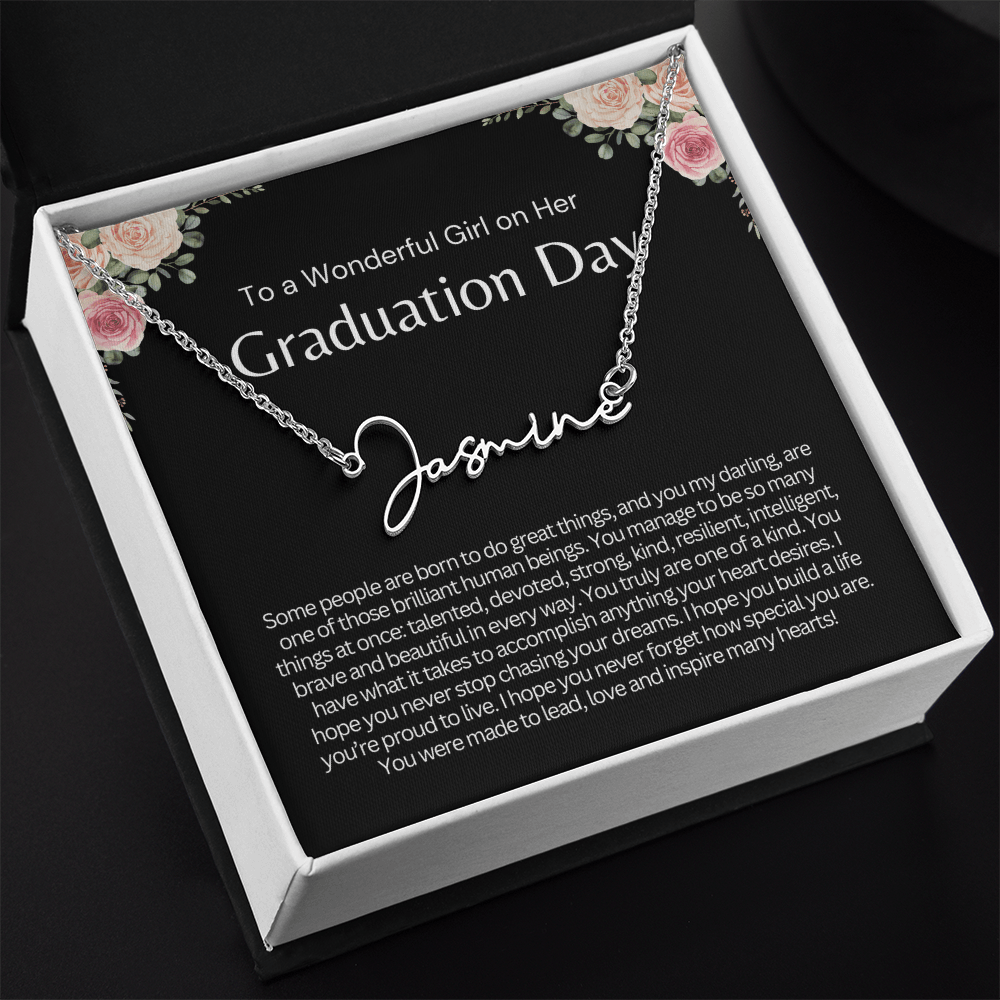 Personalized Graduation Gift for Her - Custom Signature Style Name Necklace