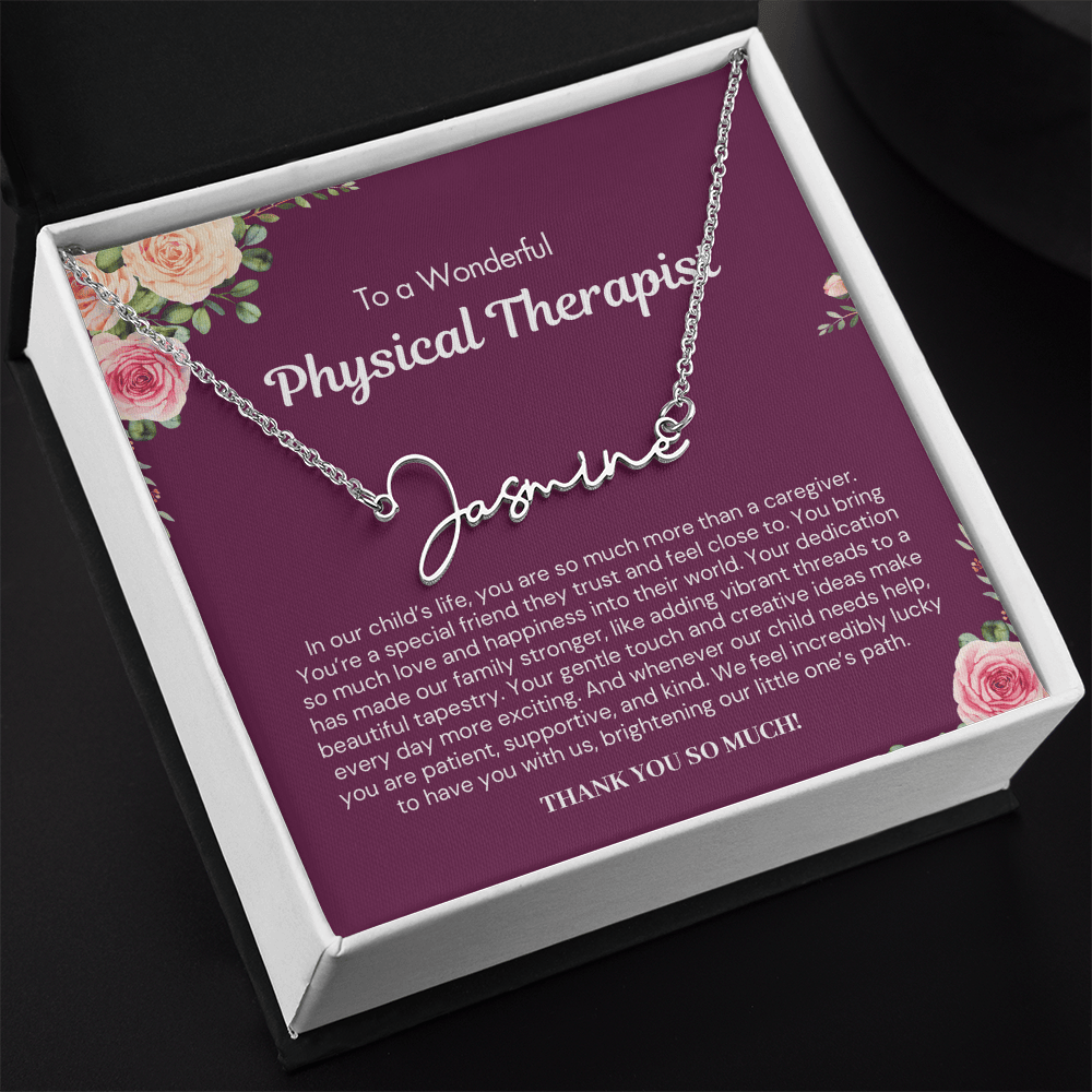 Personalized Gift for Physical Therapist - Signature Style Name Necklace