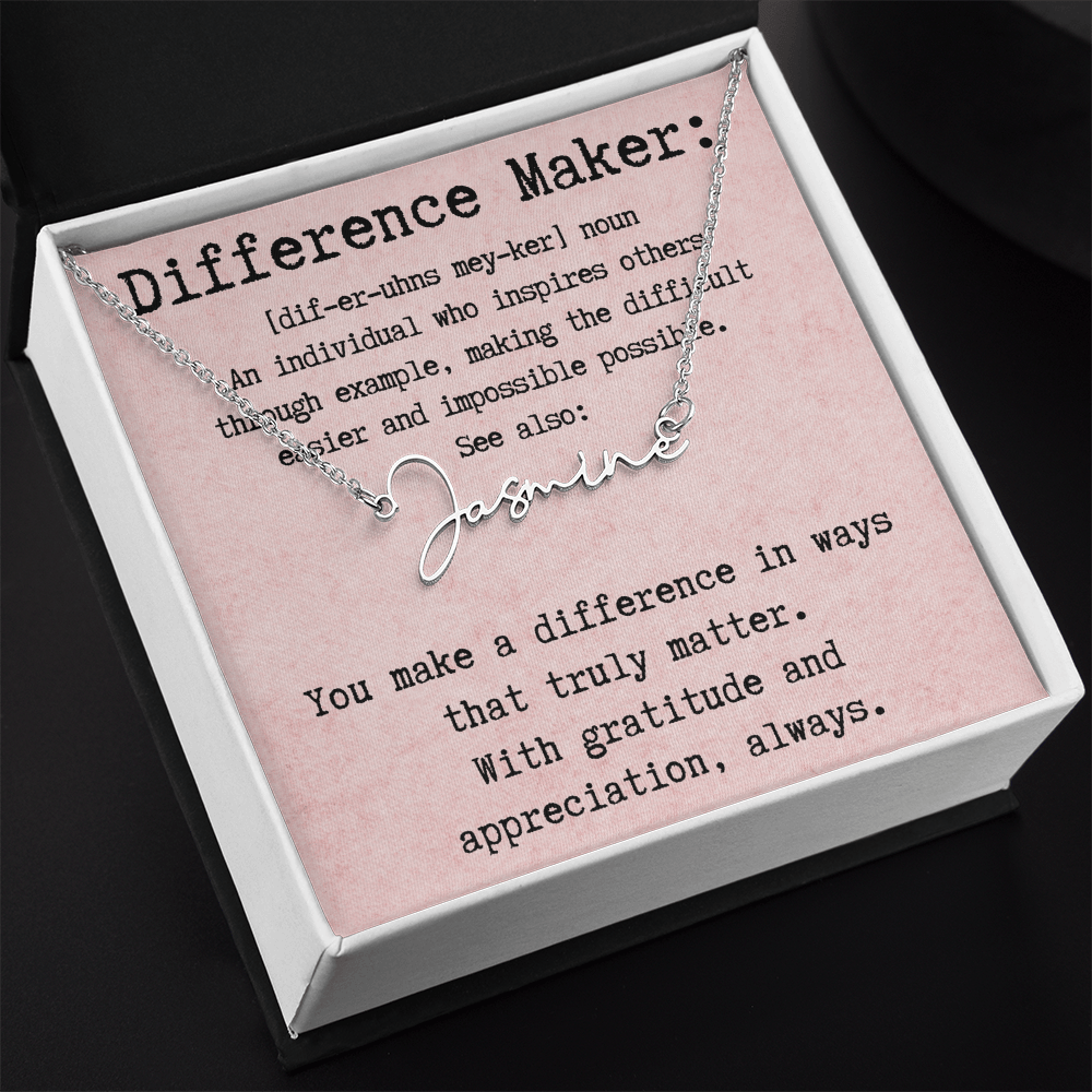 Personalized Necklace for a Real Difference Maker - Signature Style Name Necklace