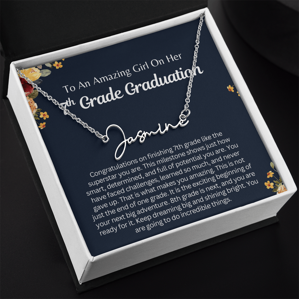 Personalized Name Necklace, 7th Grade Graduation Gift