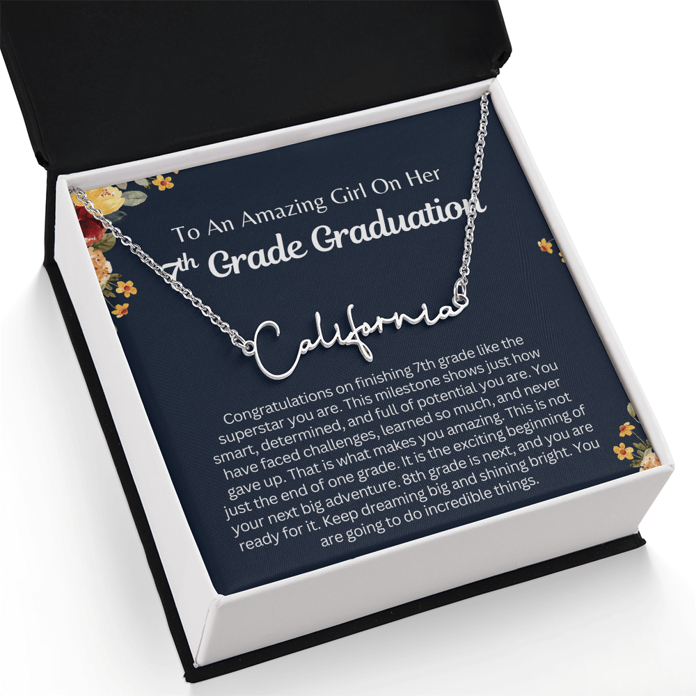 Personalized Name Necklace, 7th Grade Graduation Gift