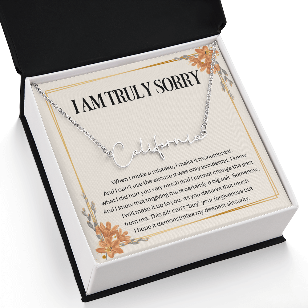 Personalized Apology Gift for Wife – Personalized Signature Style Name Necklace – Customized Jewelry with Her Name