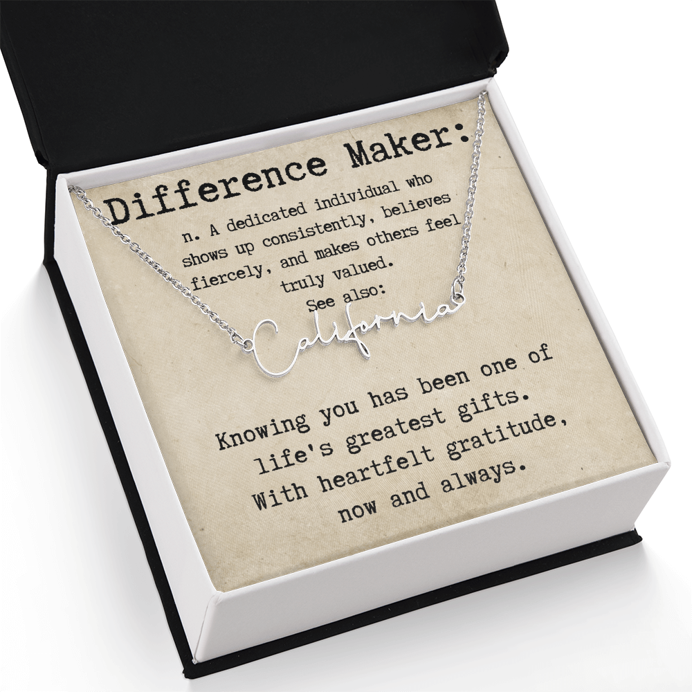 Custom Gift for an Everyday Difference Maker - Signature Style Name Necklace