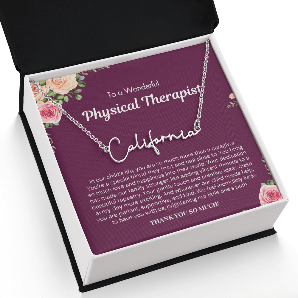 Personalized Gift for Physical Therapist - Signature Style Name Necklace