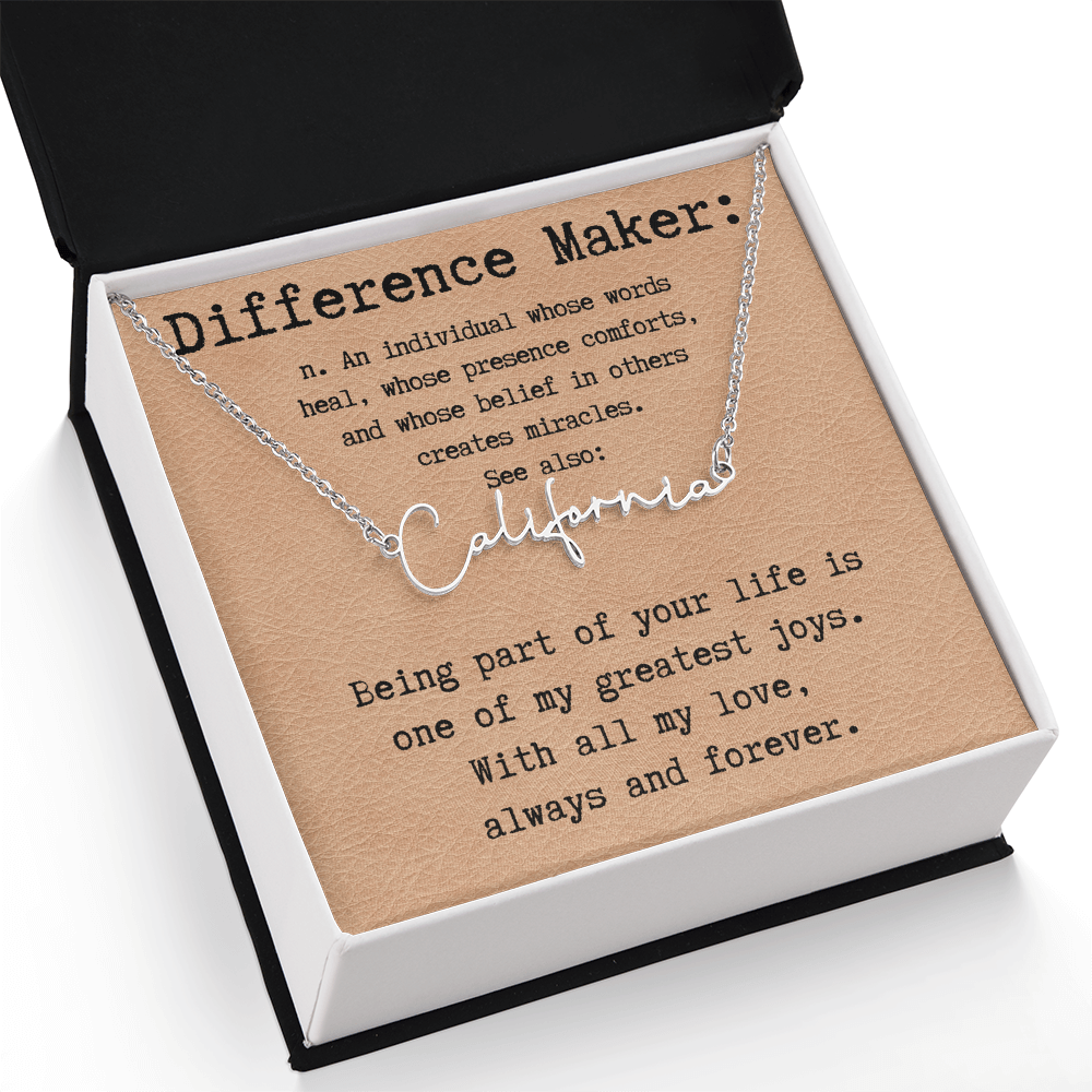 Heartfelt Gift for Someone Who Makes a Difference - Signature Style Name Necklace
