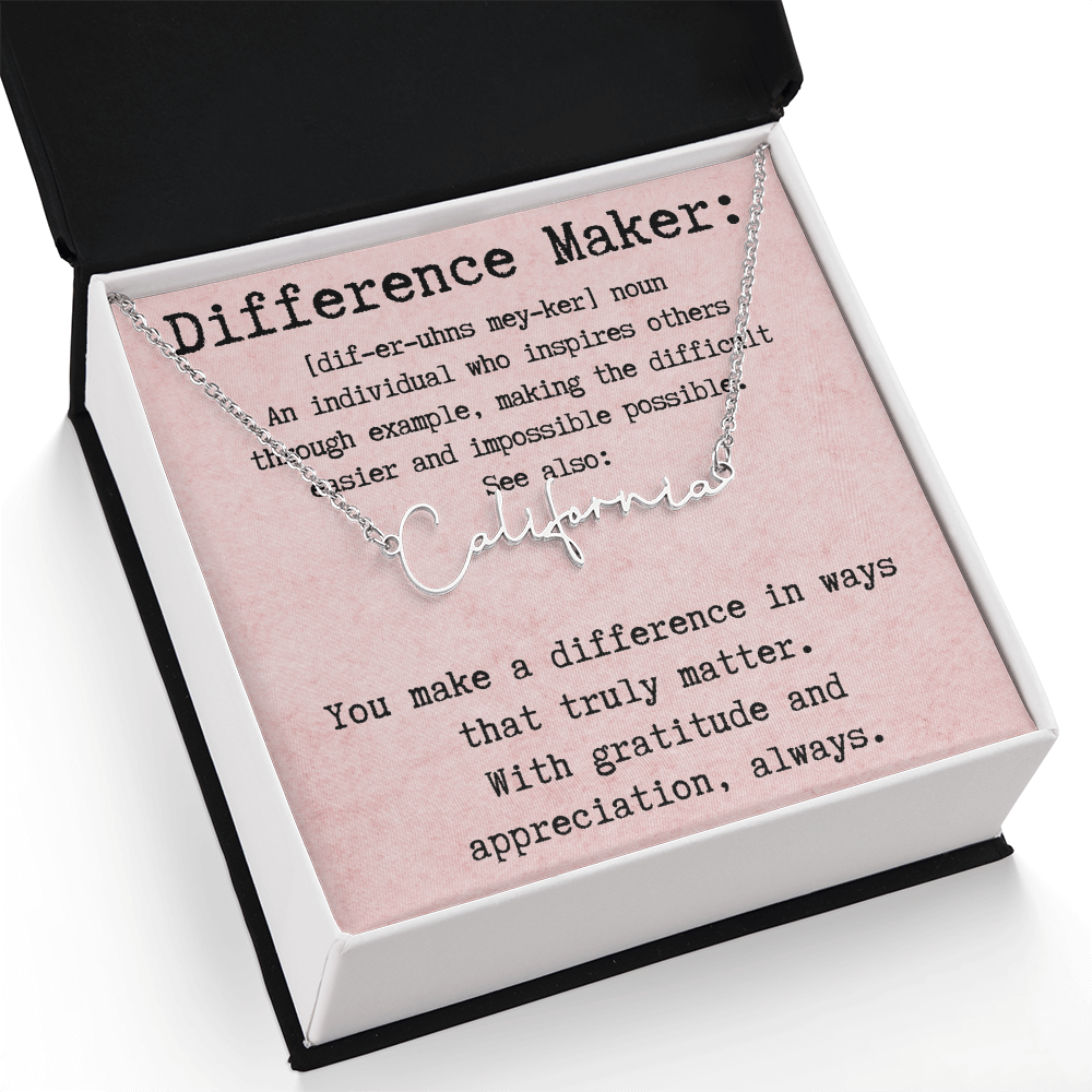 Personalized Necklace for a Real Difference Maker - Signature Style Name Necklace