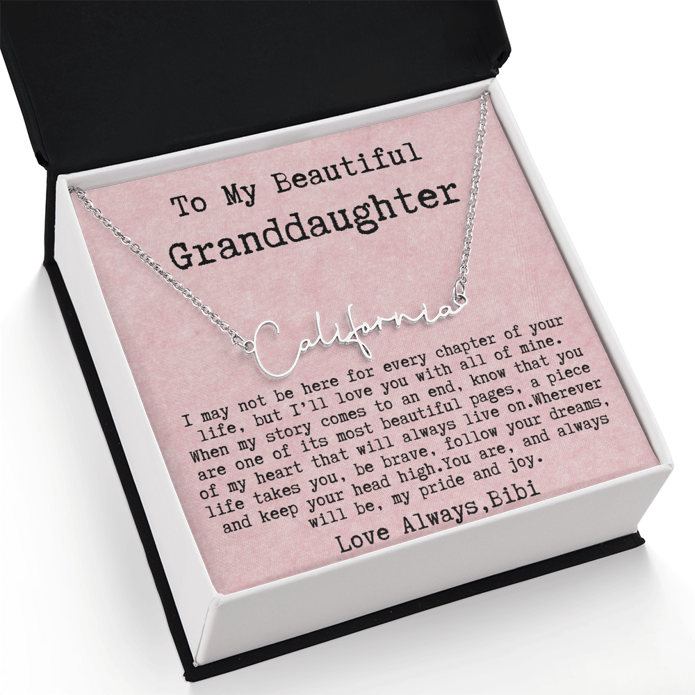 Gift to Granddaughter from Bibi - Signature Style Name Necklace