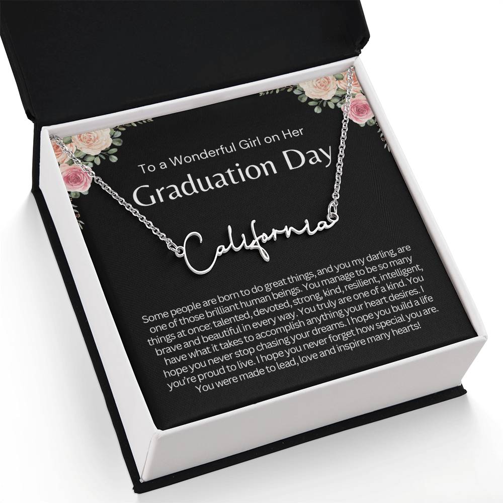 Personalized Graduation Gift for Her - Custom Signature Style Name Necklace