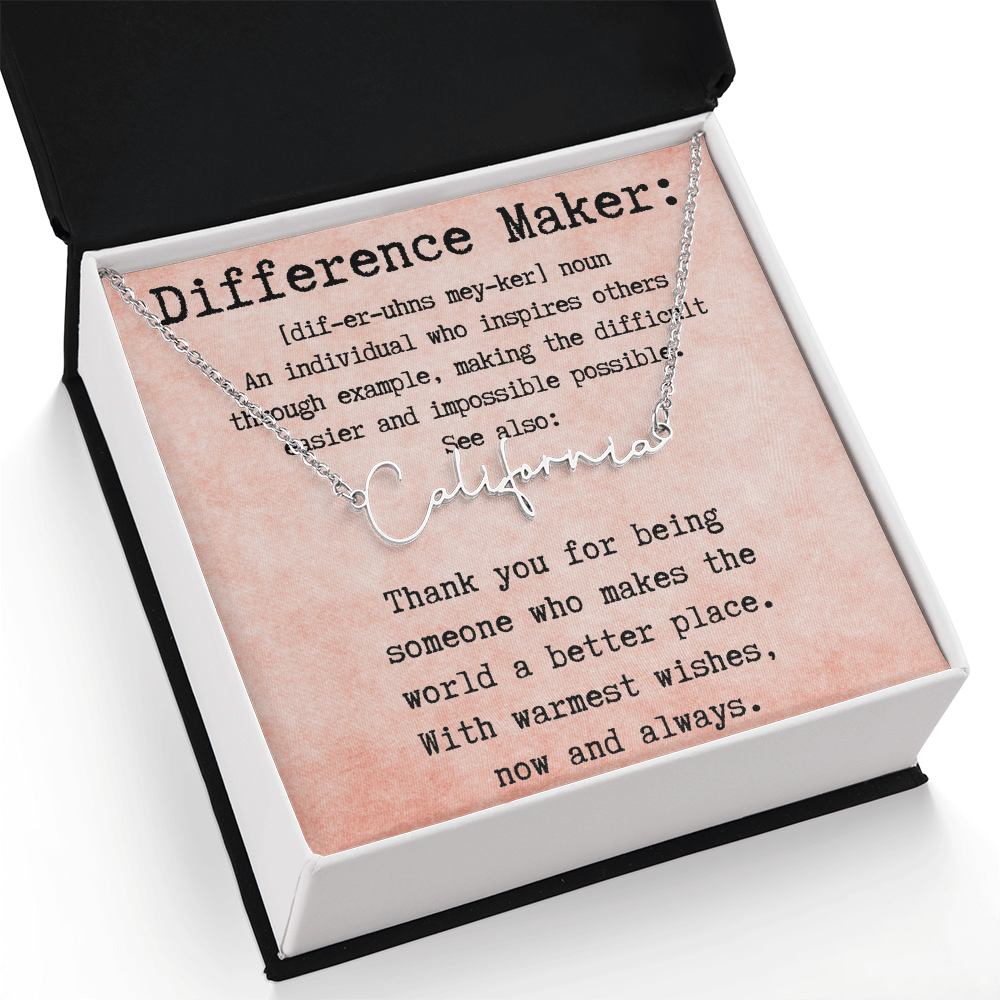 Meaningful Gift for the Difference Maker in Your Life - Signature Style Name Necklace