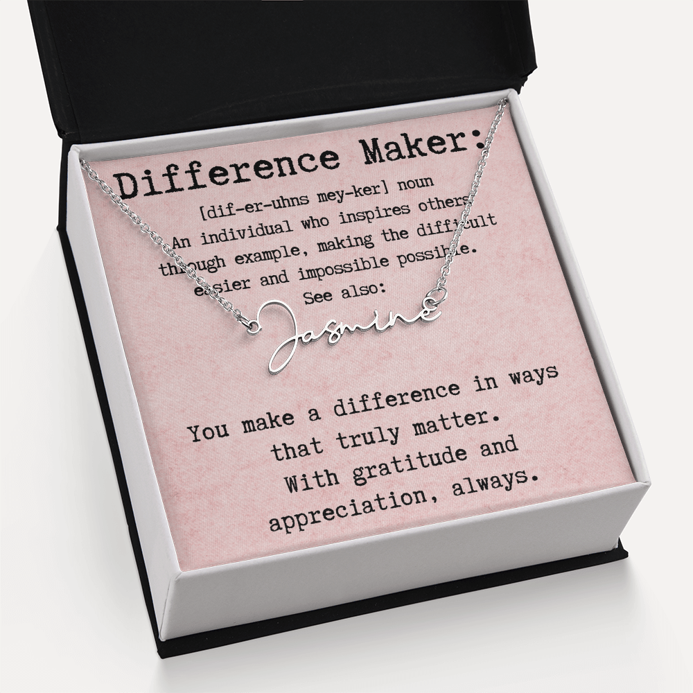 Personalized Necklace for a Real Difference Maker - Signature Style Name Necklace