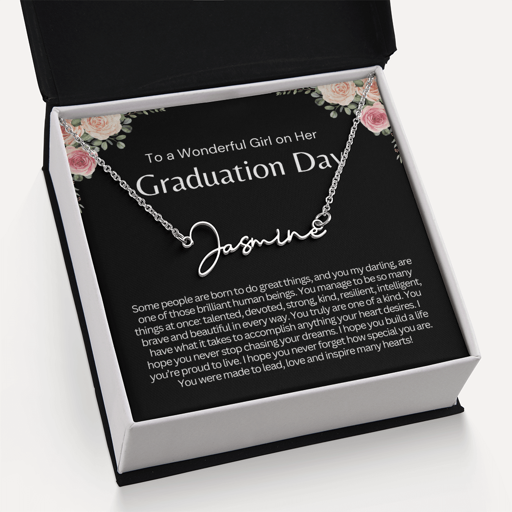 Personalized Graduation Gift for Her - Custom Signature Style Name Necklace