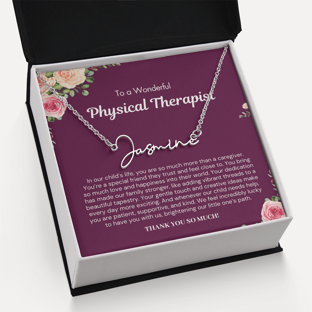 Personalized Gift for Physical Therapist - Signature Style Name Necklace