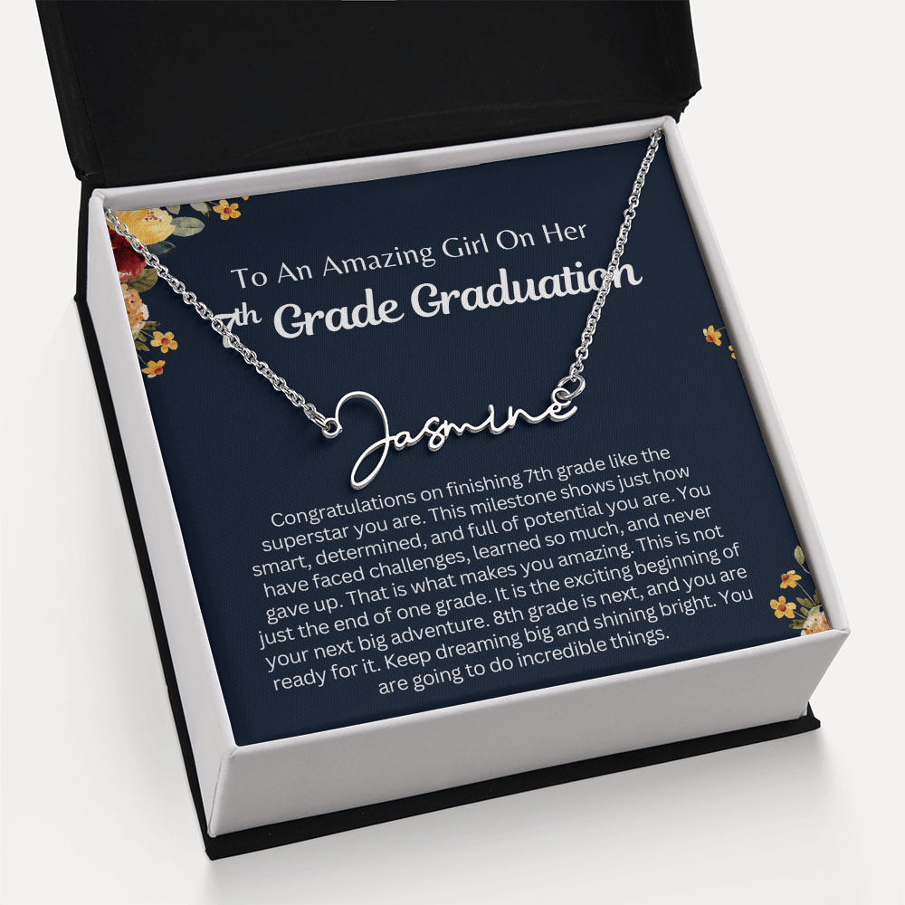 Personalized Name Necklace, 7th Grade Graduation Gift