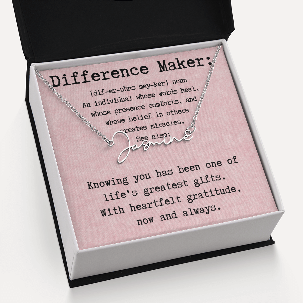 Personalized Name Necklace for a Difference Maker- Signature Style Name Necklace