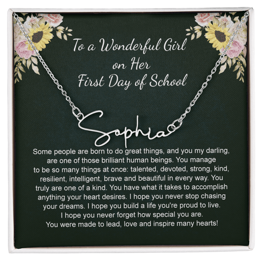 1st Day of School -  Signature StyleName Necklace