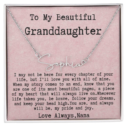 Personalized gift for granddaughter-1 2023OTOBER30 Signature Style Name necklcace