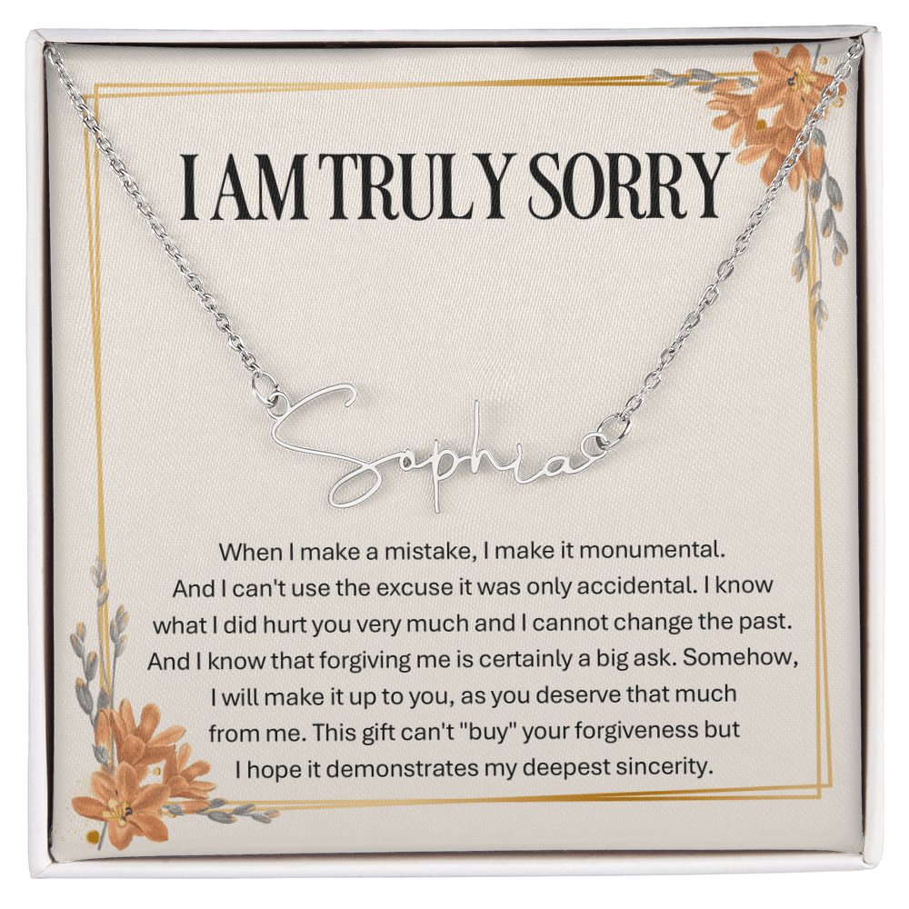 Personalized Apology Gift for Wife – Personalized Signature Style Name Necklace – Customized Jewelry with Her Name