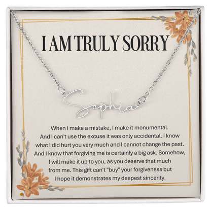 Personalized Apology Gift for Wife – Personalized Signature Style Name Necklace – Customized Jewelry with Her Name
