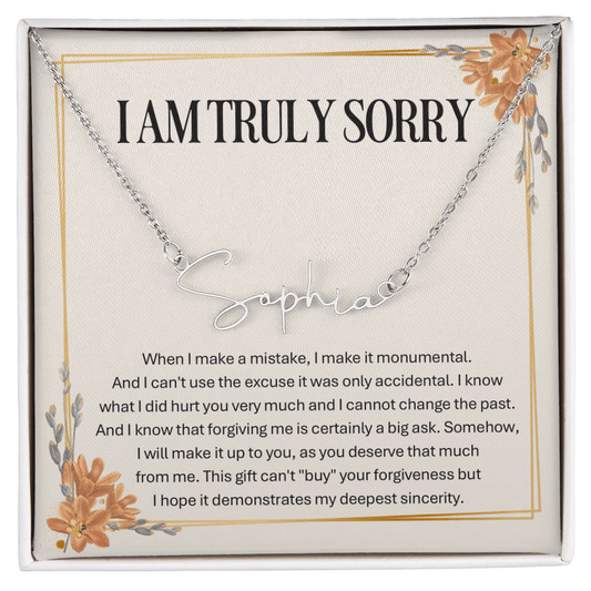 Personalized Apology Gift for Wife – Personalized Signature Style Name Necklace – Customized Jewelry with Her Name