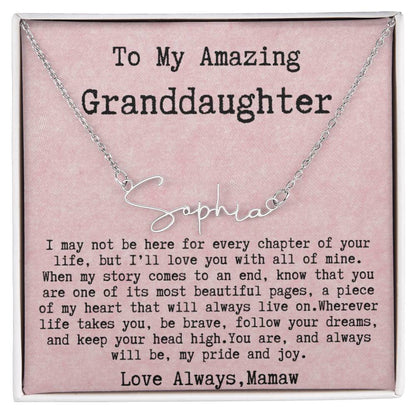 Personalized gift for granddaughter-7 2023OTOBER30 Signature Style Name necklcace