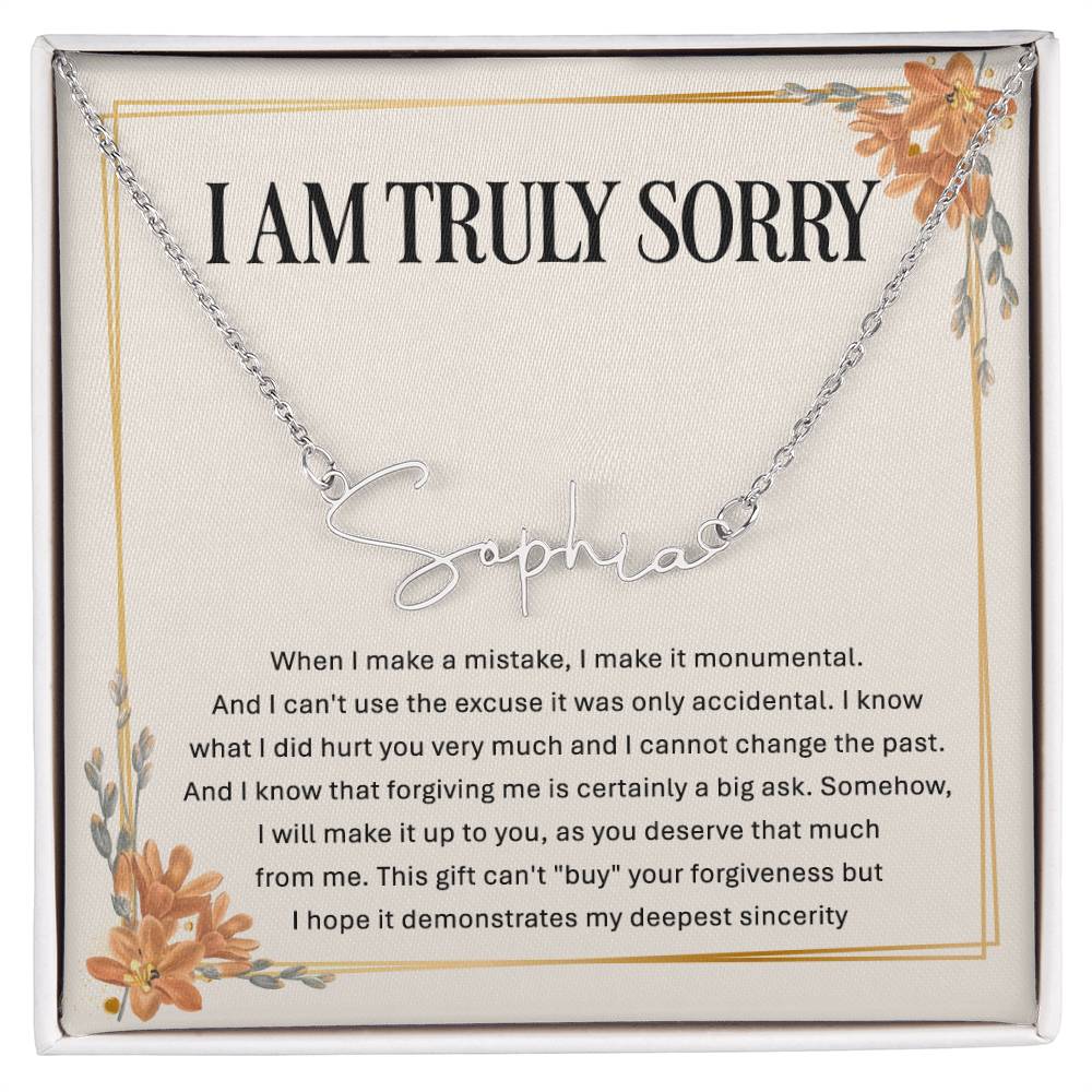 Personalized Apology Gift - Signature Style  Name Necklace