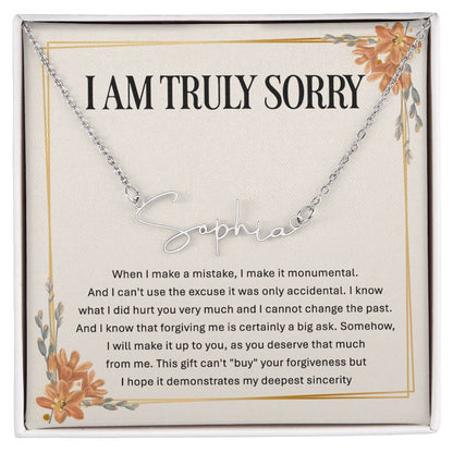 Personalized Apology Gift - Signature Style  Name Necklace
