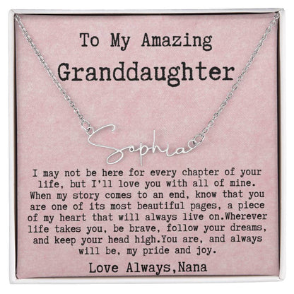 Personalized gift for granddaughter-11 2023OTOBER30 Signature Style Name necklcace