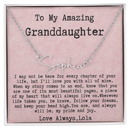 Personalized gift for granddaughter-9 2023OTOBER30 Signature Style Name necklcace