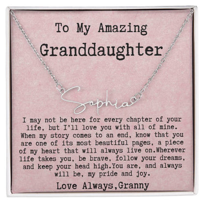 Personalized gift for granddaughter-3 2023OTOBER30 Signature Style Name necklcace