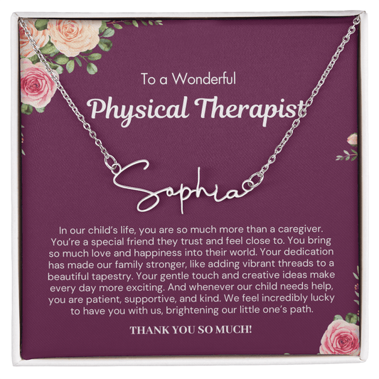 Personalized Gift for Physical Therapist - Signature Style Name Necklace