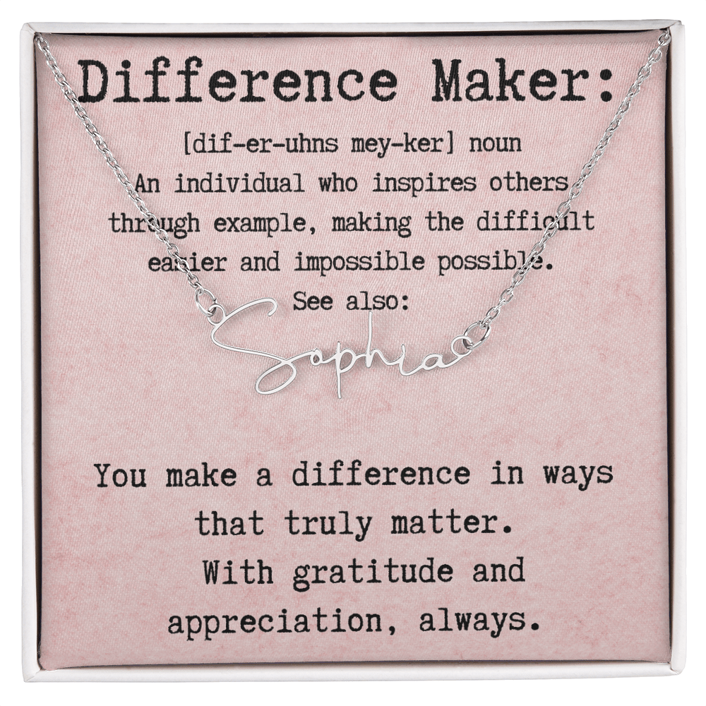 Personalized Necklace for a Real Difference Maker - Signature Style Name Necklace