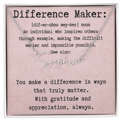 Personalized Necklace for a Real Difference Maker - Signature Style Name Necklace