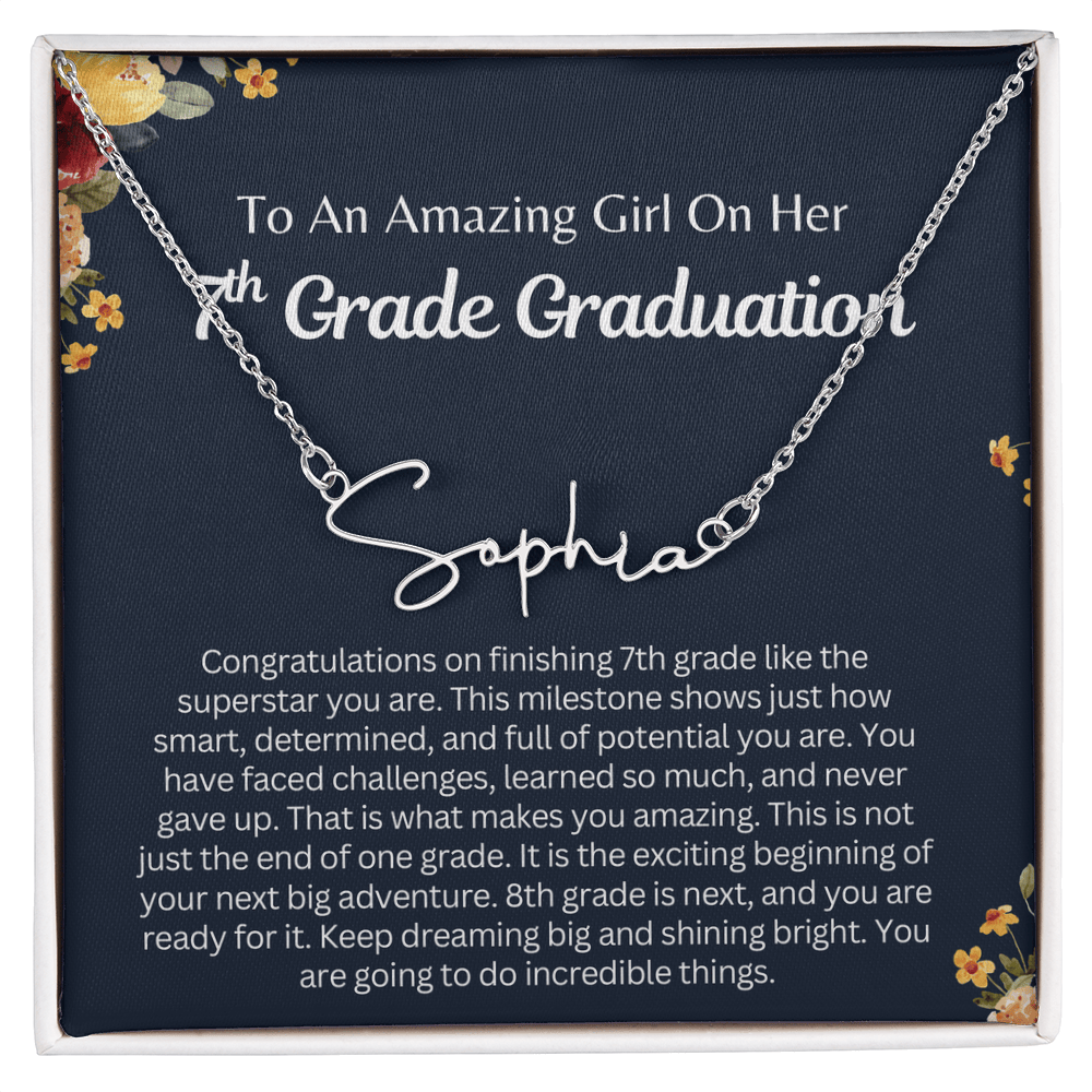 Personalized Name Necklace, 7th Grade Graduation Gift