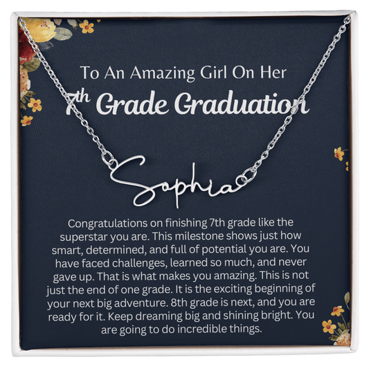 Personalized Name Necklace, 7th Grade Graduation Gift