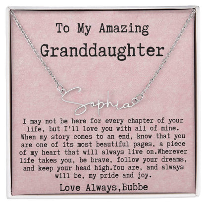 Personalized gift for granddaughter-8 2023OTOBER30 Signature Style Name necklcace