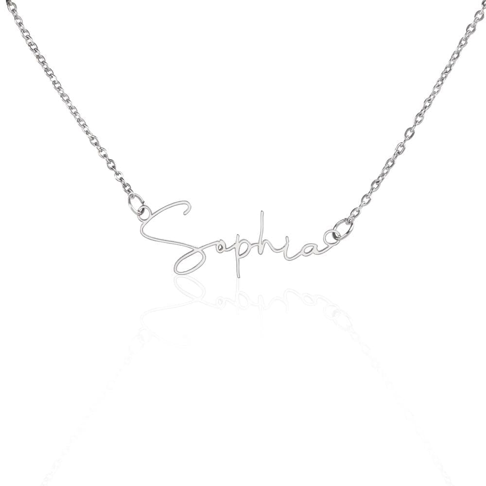 Personalized 16th Birthday Gift for Granddaughter from Grandpa - Signature Style Name Necklace
