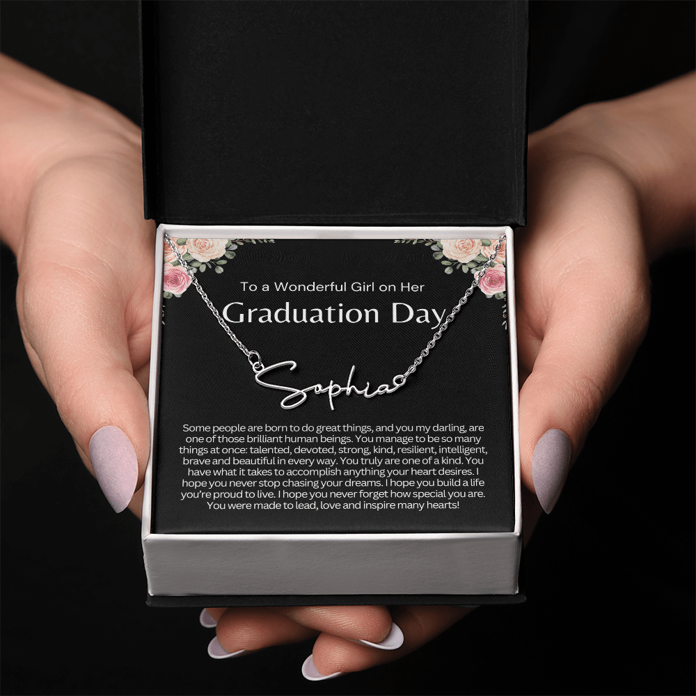 Personalized Graduation Gift for Her - Custom Signature Style Name Necklace