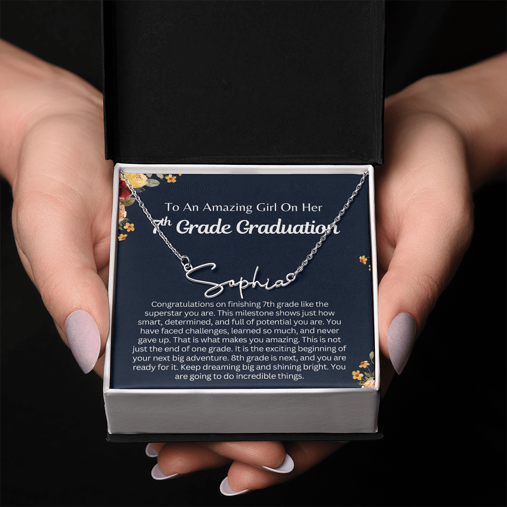 Personalized Name Necklace, 7th Grade Graduation Gift