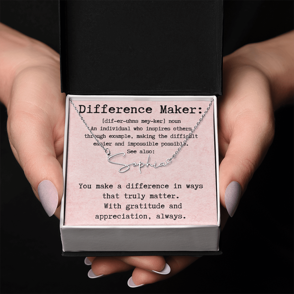 Personalized Necklace for a Real Difference Maker - Signature Style Name Necklace