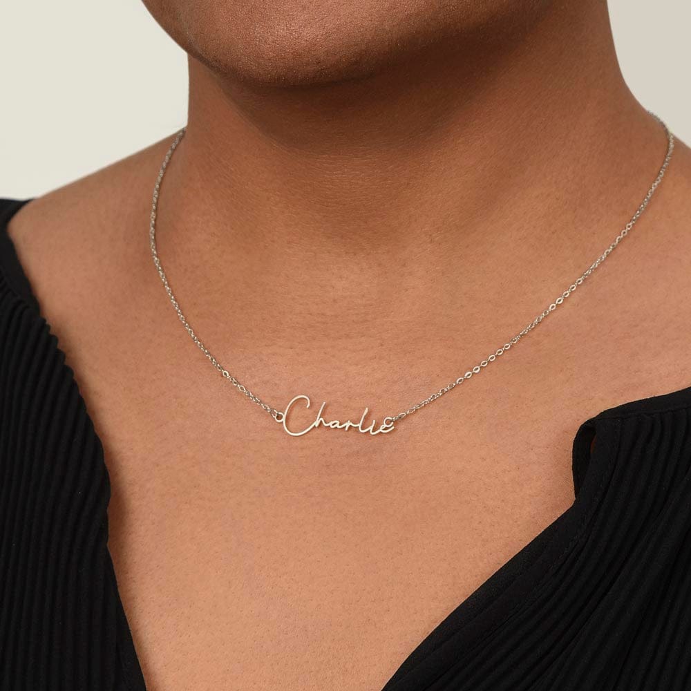 Personalized Golden Birthday Gift from Grandma to Granddaughter - Signature Style Name Necklace