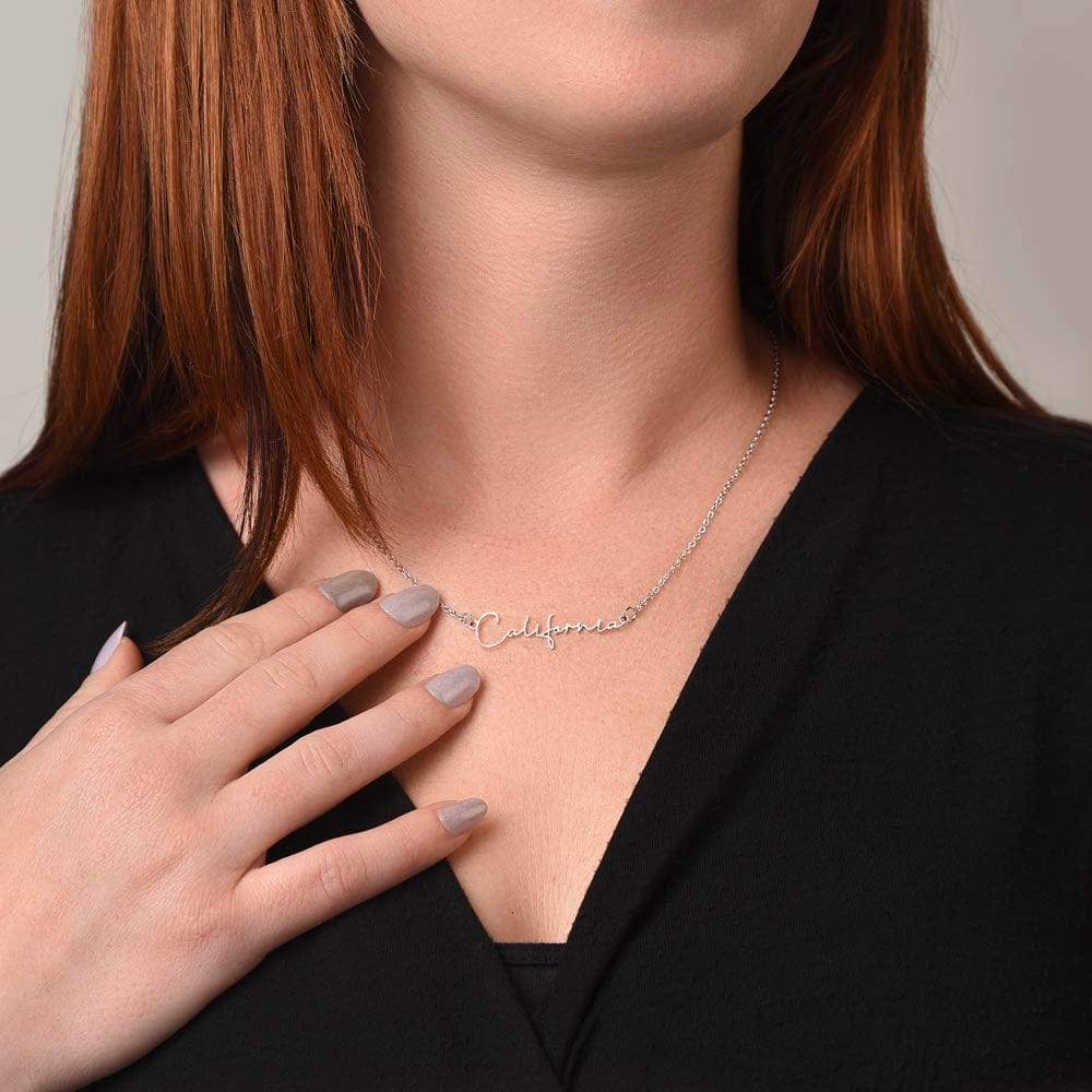 Personalized Apology Gift for Wife – Personalized Signature Style Name Necklace – Customized Jewelry with Her Name
