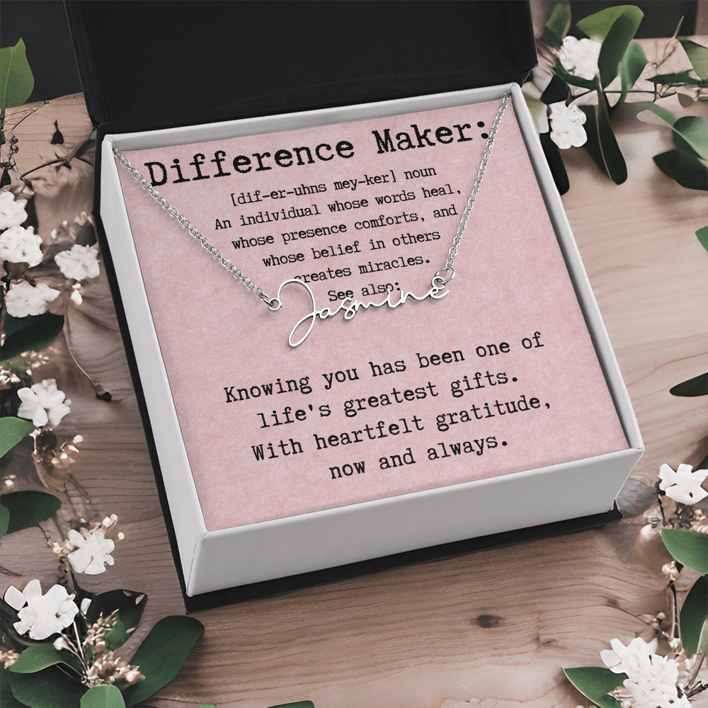 Personalized Name Necklace for a Difference Maker- Signature Style Name Necklace