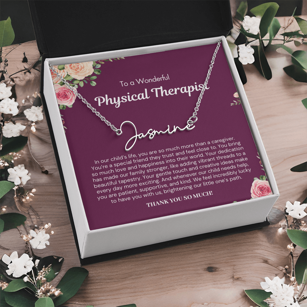 Personalized Gift for Physical Therapist - Signature Style Name Necklace